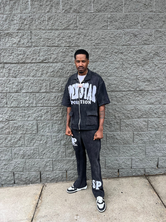 Black Acid Wash “OVERSIZED”SweatSuit