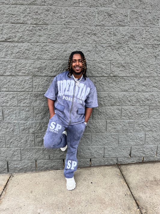 Blue Acid Wash SP “OVERSIZED” Sweatsuit