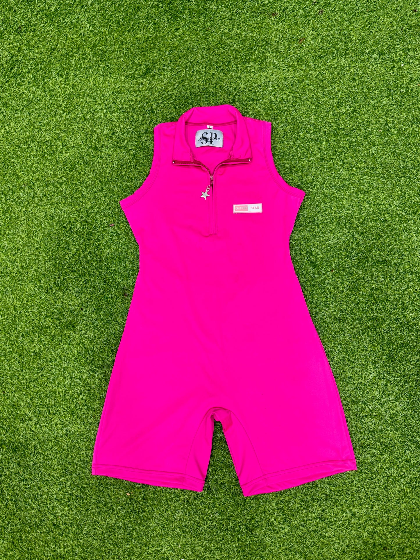 Pink Zipper Jumpsuit + headband