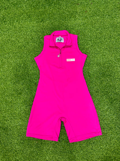 Pink Zipper Jumpsuit + headband