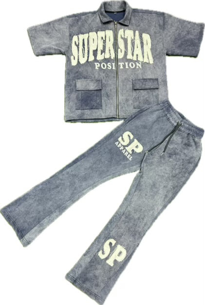 Blue Acid Wash SP “OVERSIZED” Sweatsuit