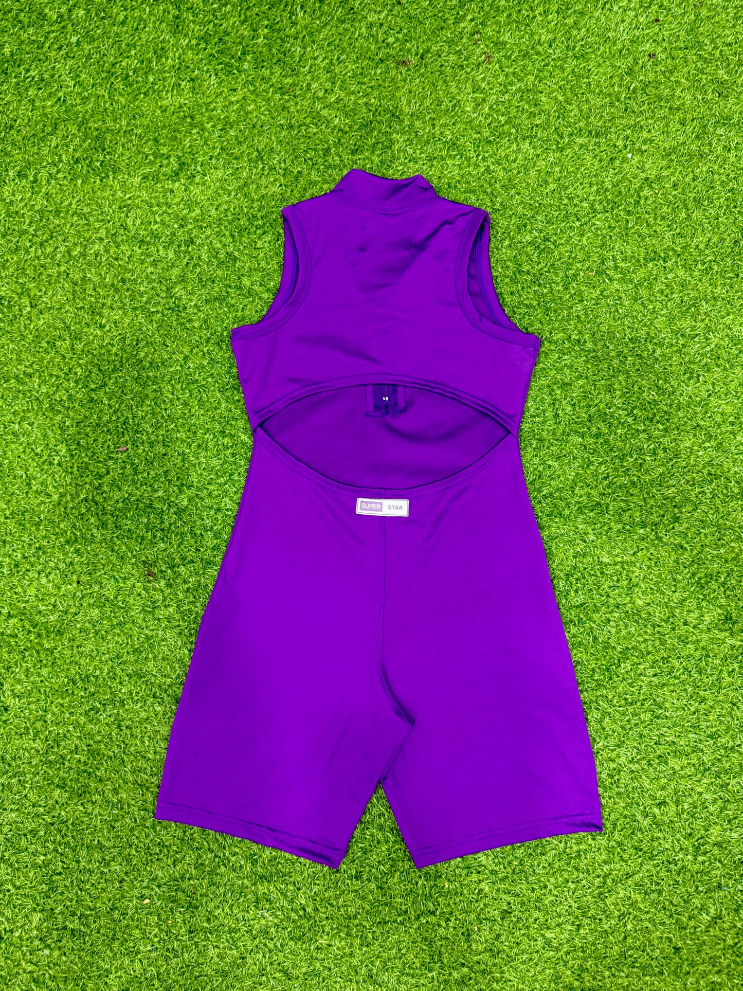 Purple zipper Jumpsuit + Headband