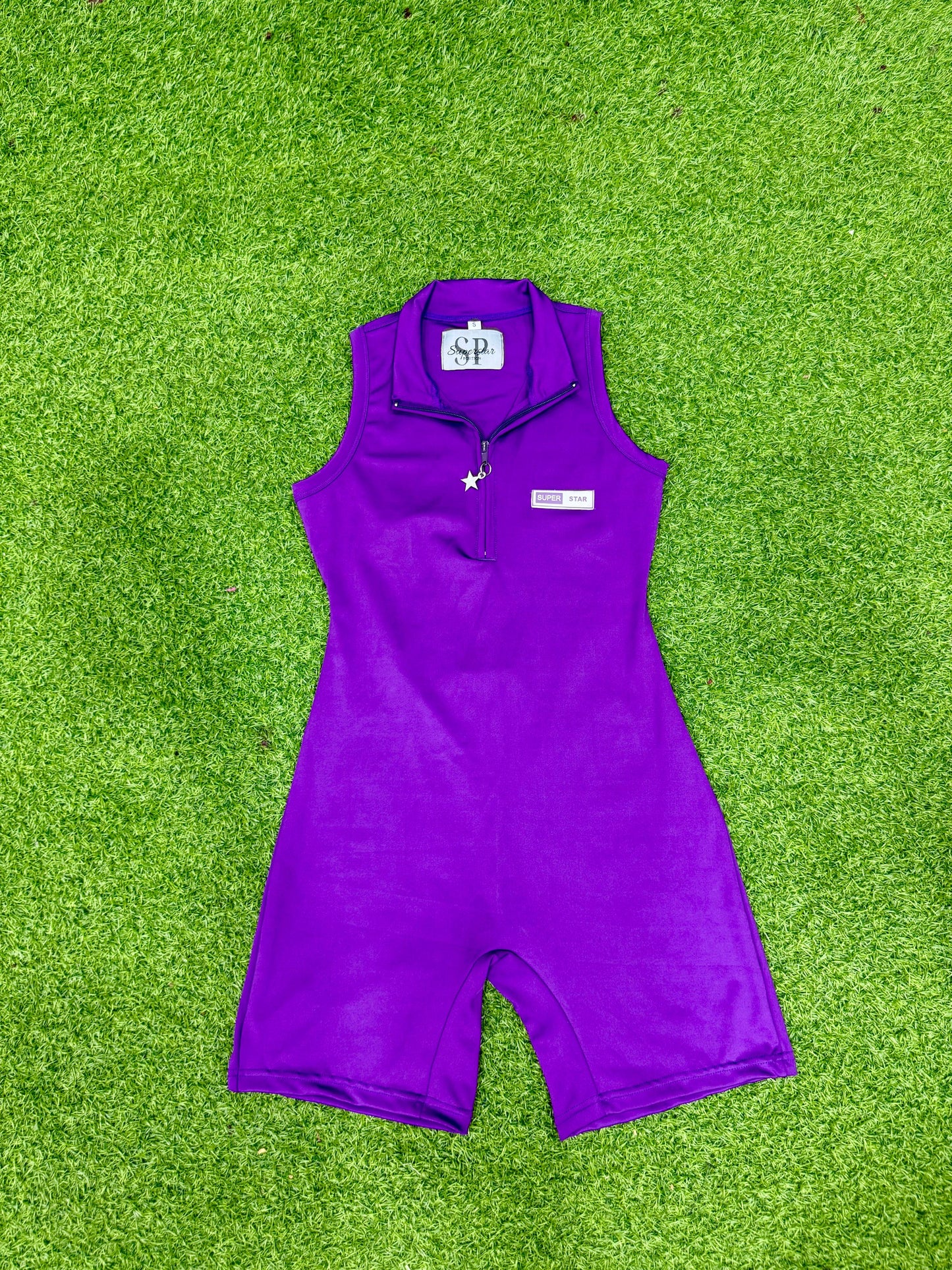 Purple zipper Jumpsuit + Headband