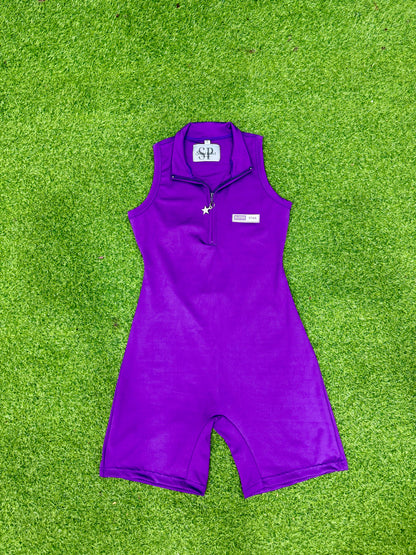 Purple zipper Jumpsuit + Headband
